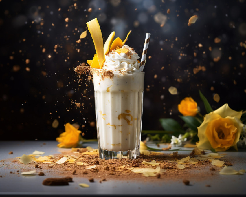 A photo of a banana milkshake, beverage advertisement photography inspiration Get unlimited access to a library of free ai prompts and ai images to help you generate creative ideas.
