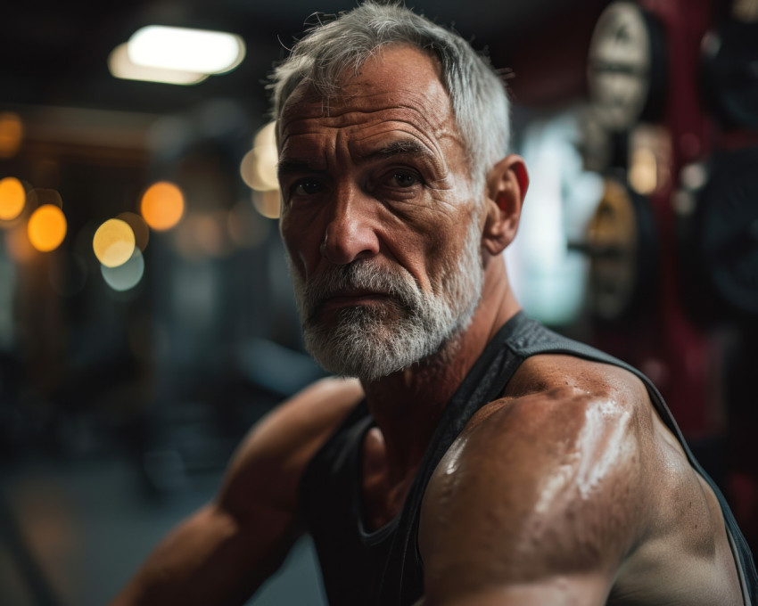 A healthy senior man in gym A healthy senior man in gym