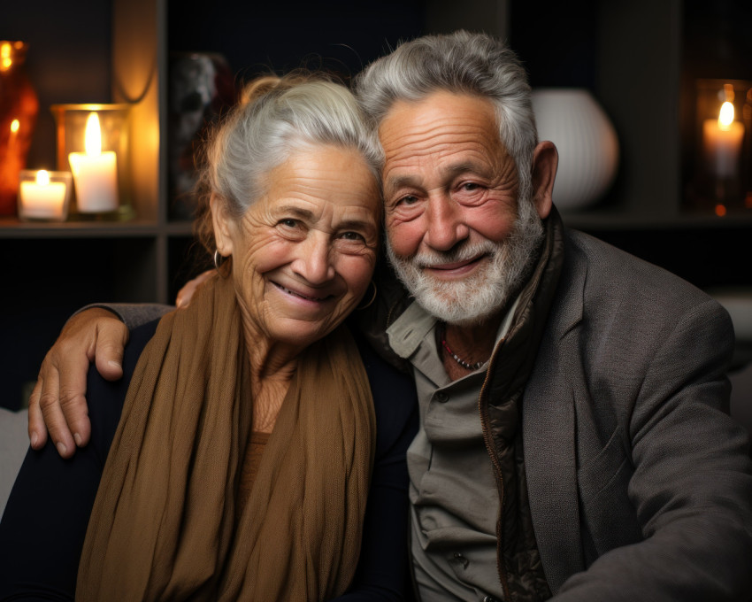 Elderly couple radiating joy and happiness Elderly couple radiating joy and happiness