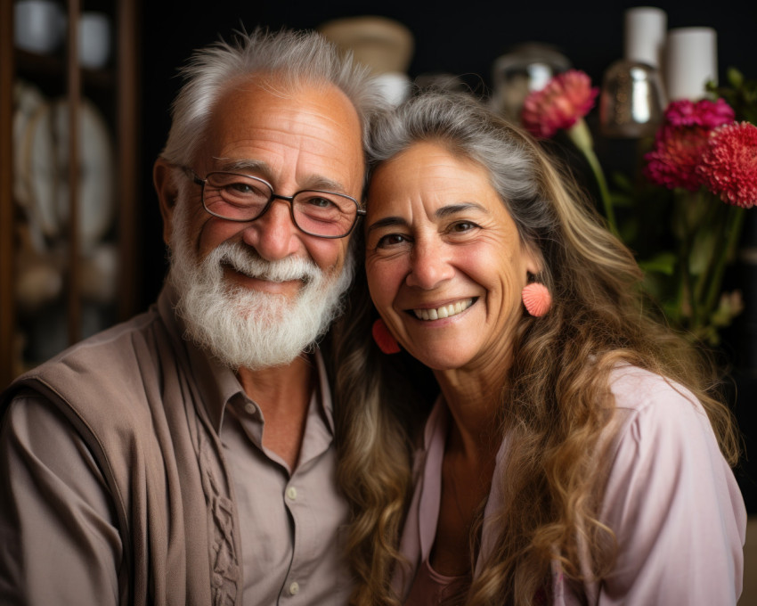 Senior couple enjoying each other at home Senior couple enjoying each other at home