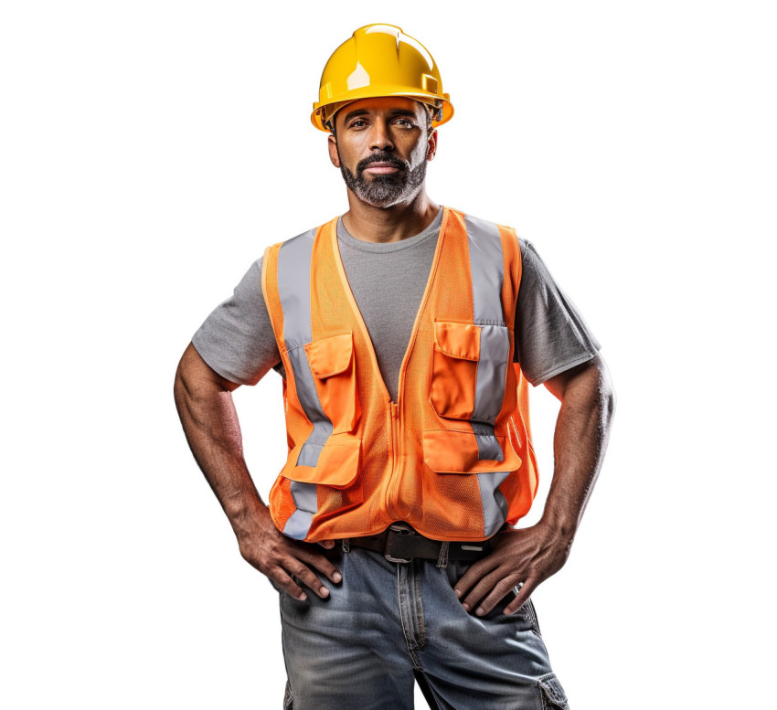 Construction worker on white background Construction worker on white background