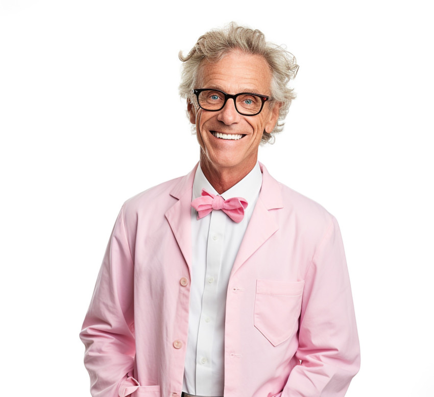 Smiling male professor on white background Smiling male professor on white background