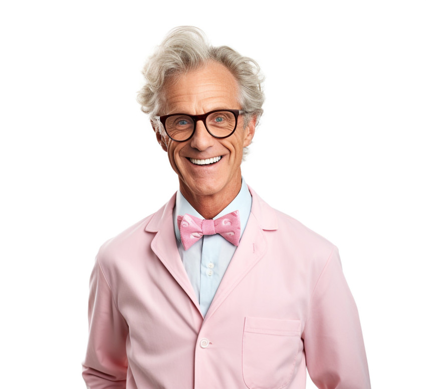 Smiling male professor on white background Smiling male professor on white background