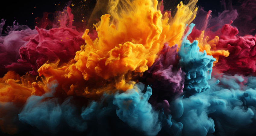 Vibrant powder swirling through the air Vibrant powder swirling through the air