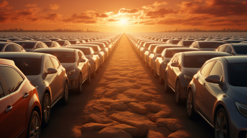 Fleet of Cars Waiting to Be Shipped Fleet of Cars Waiting to Be Shipped