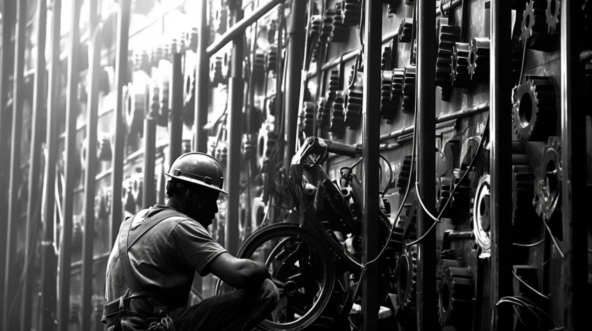 Man at Work in a Factory Man at Work in a Factory