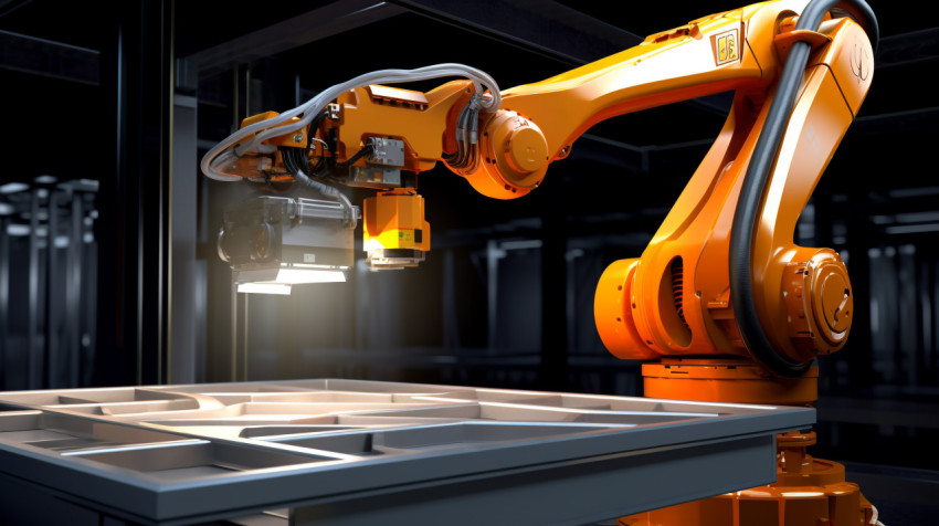 Robot Arm Picks Up Product with Precision Robot Arm Picks Up Product with Precision