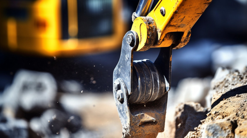 Close-up of jackhammer breaking concrete Close-up of jackhammer breaking concrete, industrial machinery stock images ai, midjourney prompt ideas
