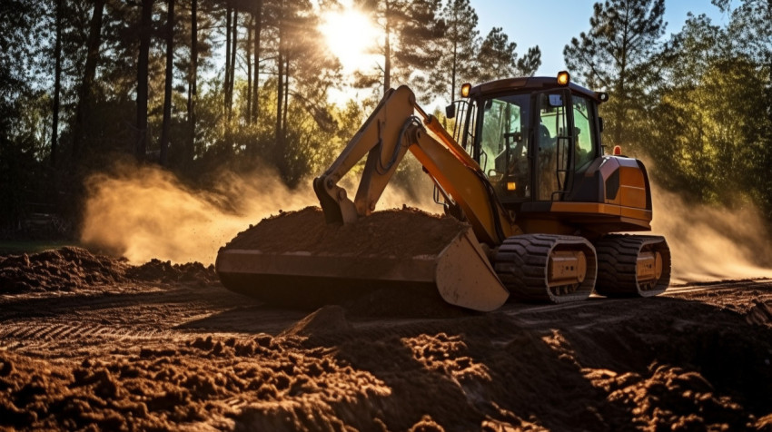 Bulldozer moving dirt Bulldozer moving dirt, industrial machinery stock images ai, midjourney prompt ideas