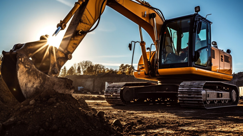 Excavator Digging Trench Excavator Digging Trench