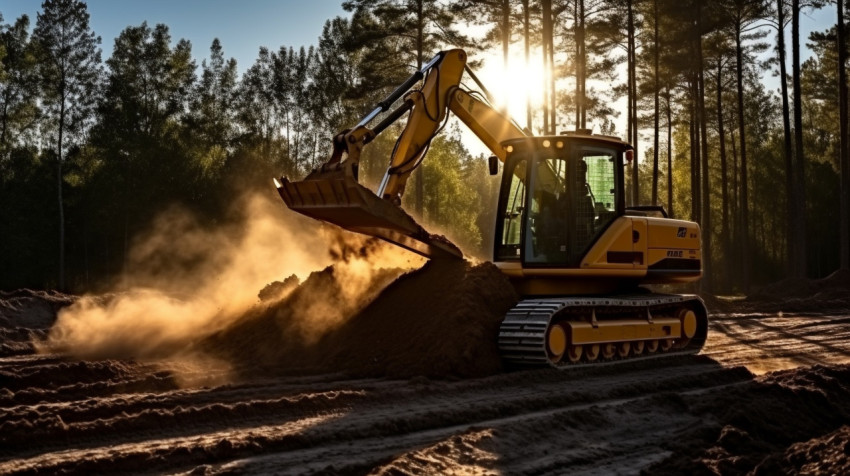 Bulldozer pushing dirt pile Bulldozer pushing dirt pile, industrial machinery stock images ai, midjourney prompt ideas