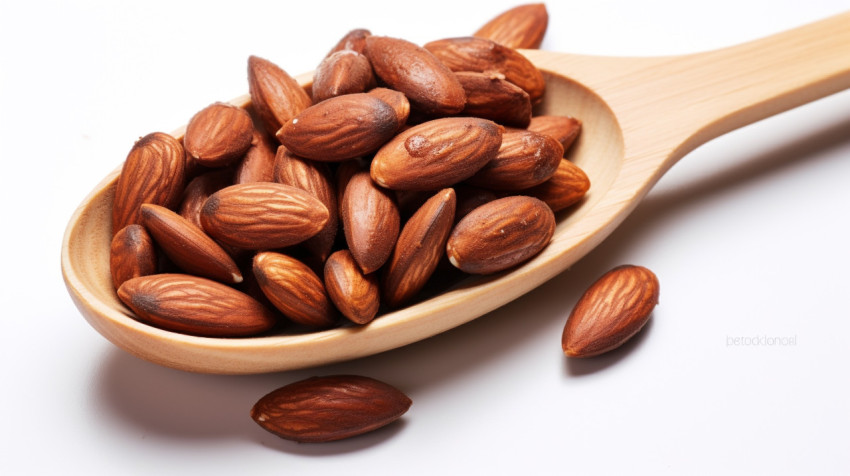 Almonds on a white background Almonds on a white background, almond image