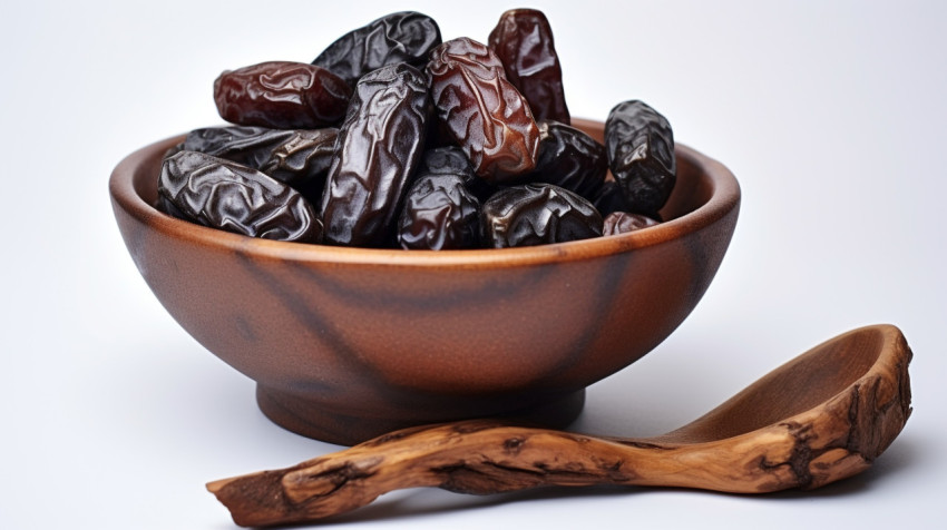 A bowl filled with some sweet dates are sitting on a white backg A bowl filled with some sweet dates are sitting on a white background, sweet dates image