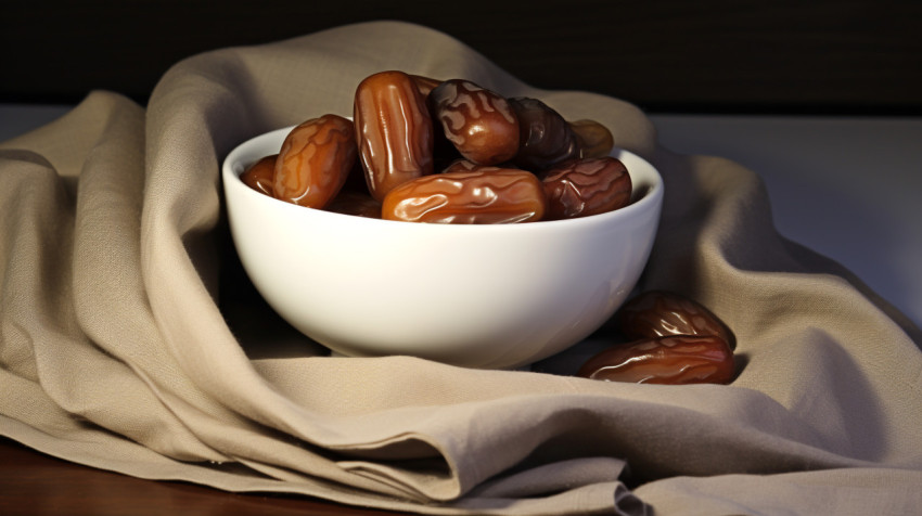 A Bowl of Dates on a White Table A Bowl of Dates on a White Table