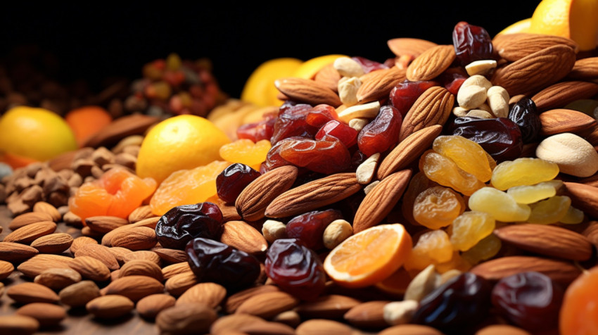A pile of healthy snacks A pile of healthy snacks, dry fruits mix image