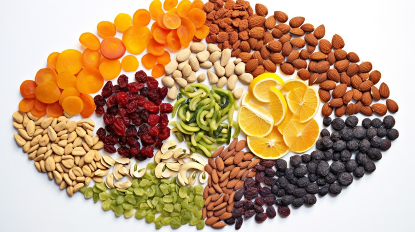 Delicious Dried Fruits in a Circular Frame Delicious Dried Fruits in a Circular Frame