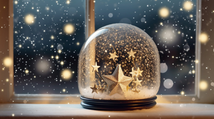 Dreamy snow globe scene Dreamy snow globe scene, christmas stock image ai, christmas stock photos ai