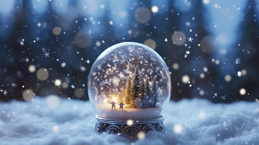 A close-up shot of a starry snow globe A close-up shot of a starry snow globe, christmas stock image ai, christmas stock photos ai