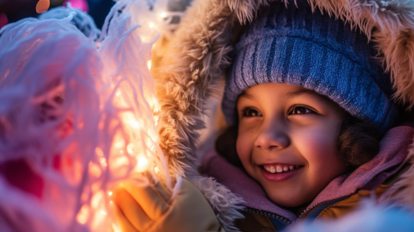 Child's dream of a winter wonderland Child's dream of a winter wonderland, christmas stock image ai, christmas stock photos ai