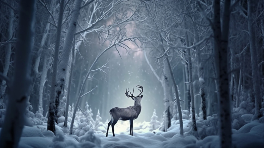 A deer singing carols in a forest clearing A deer singing carols in a forest clearing, christmas stock image ai, christmas stock photos ai