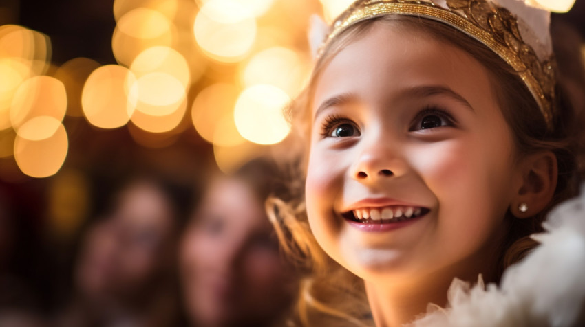 A close up of a young girls face A close up of a young girls face, christmas stock image ai, christmas stock photos ai