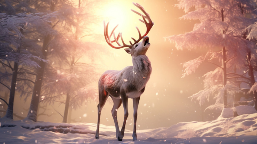 A close up of a deer singing christmas carols A close up of a deer singing christmas carols, christmas stock image ai, christmas stock photos ai