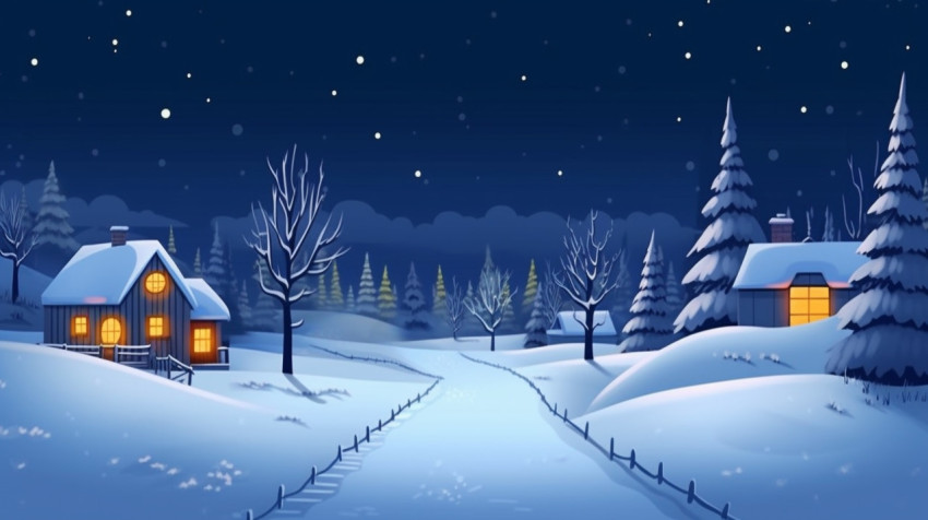 Snowy winter night in the woods Snowy winter night in the woods, christmas stock image ai, christmas stock photos ai