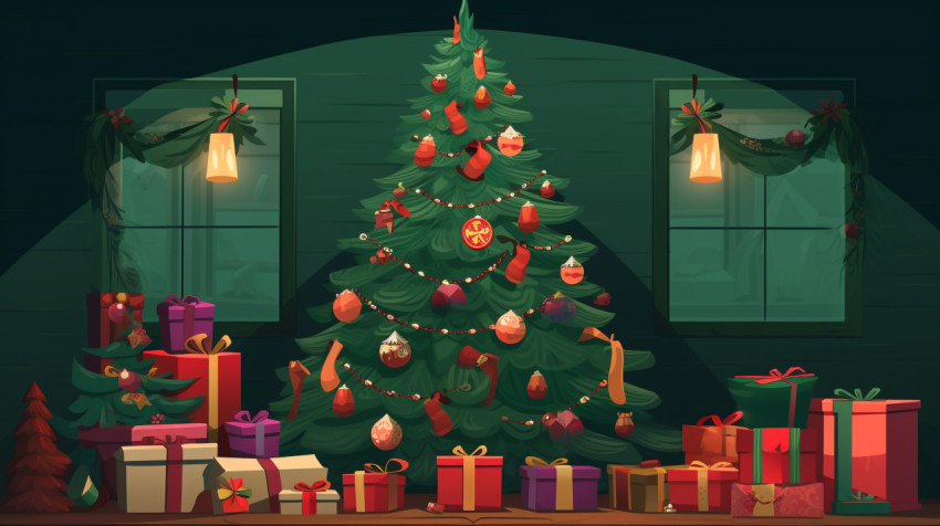 Winter night in the mountains Winter night in the mountains, christmas stock image ai, christmas stock photos ai