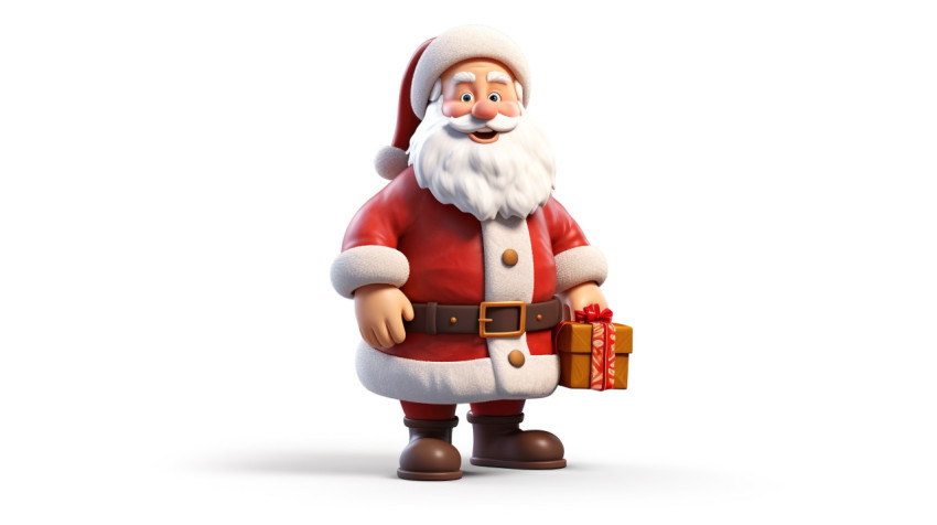 Santa claus holds sign with present Santa claus holds sign with present, christmas stock image ai, christmas stock photos ai