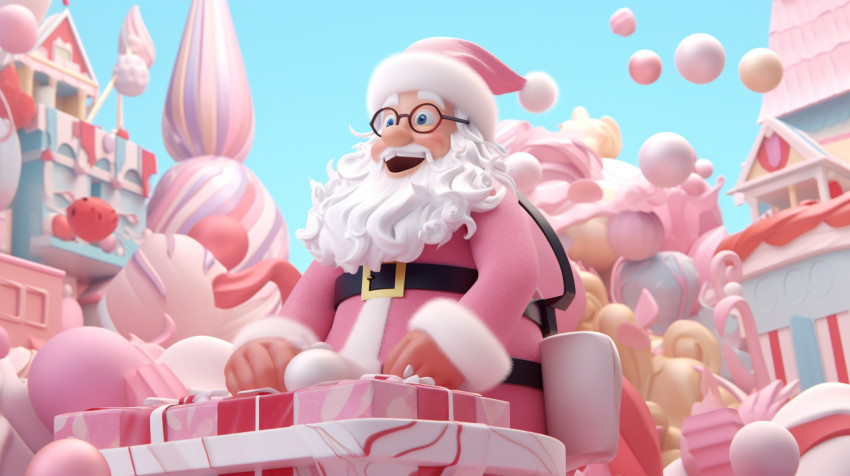 Santa claus holding presents up high Santa claus holding presents up high, christmas stock image ai, christmas stock photos ai