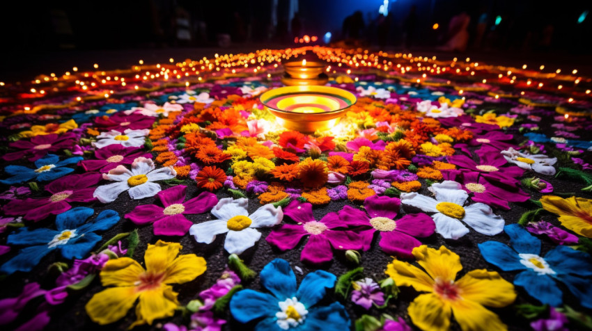 A photo of a rangoli A photo of a rangoli, diwali festival stock image, diwali festival ai prompt
