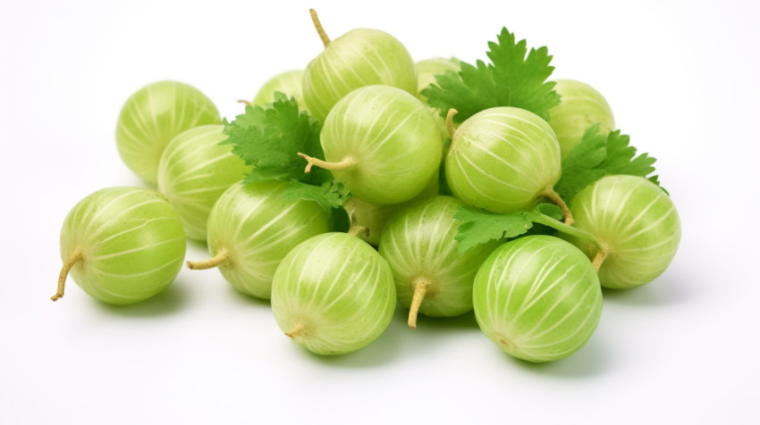 Gooseberries isolated on a white background Gooseberries isolated on a white background, gooseberry fruit image