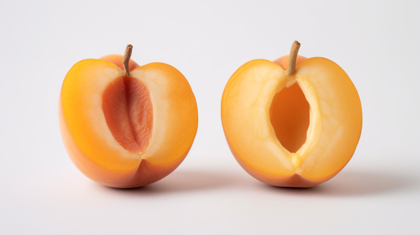 Two apricots isolated on white Two apricots isolated on white