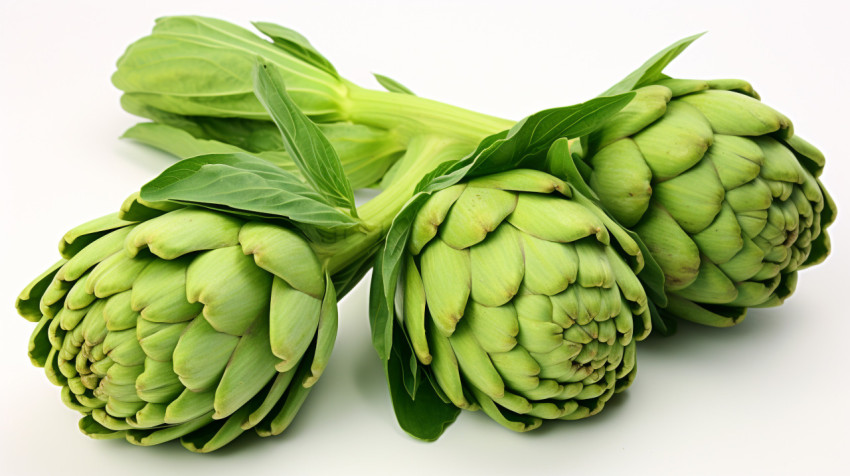 White background with artichokes White background with artichokes, artichoke image