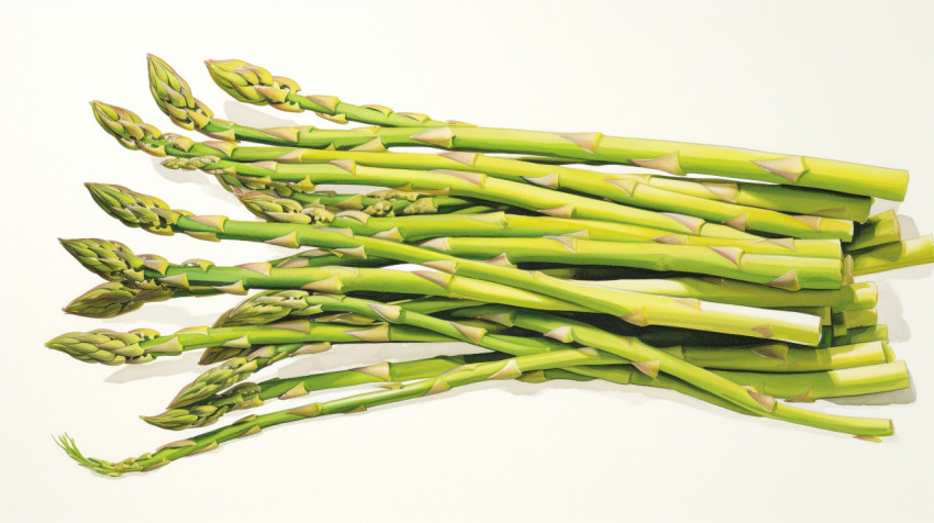 A bunch of asparagus is lying against a white background A bunch of asparagus is lying against a white background, asparagus image