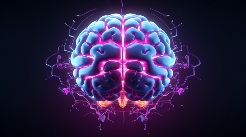3d animated brain on dark background 3d animated brain on dark background, human brain image