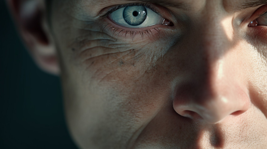 Close-up of man's blue eyes Close-up of man's blue eyes, men eyes close up image