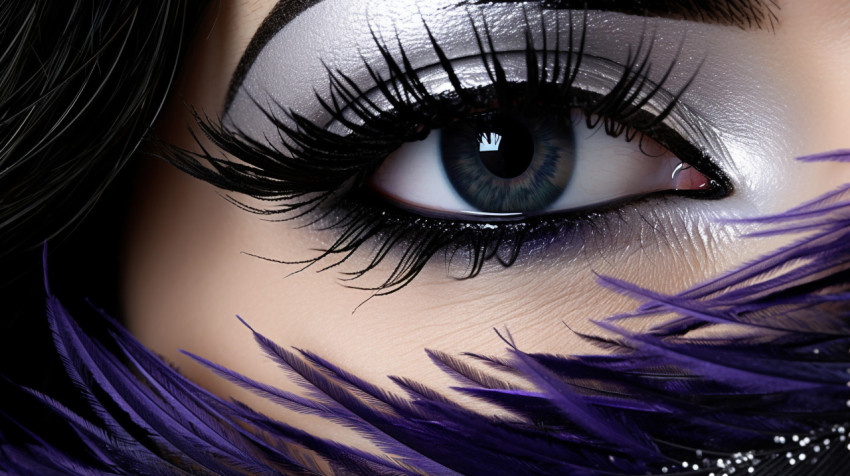 White eye with long brown eyelashes and black mascara White eye with long brown eyelashes and black mascara, beautiful women eyes images