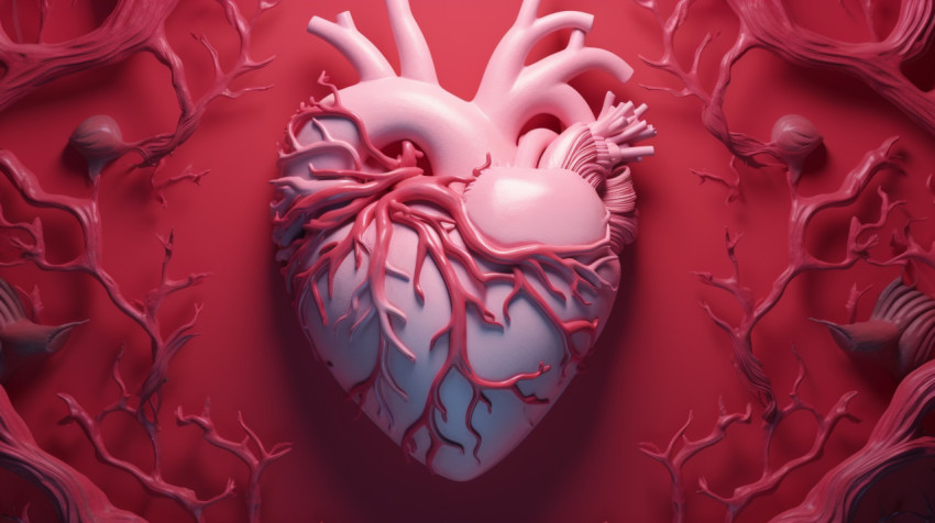 Colorful heart anatomy Colorful heart anatomy, human heart image