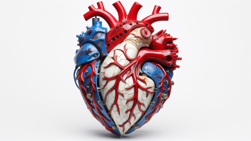 Blue and red heart Blue and red heart, human heart image