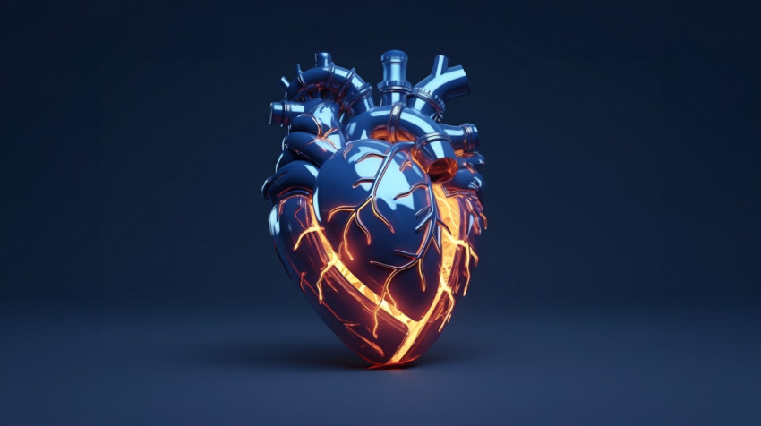 3d rendered artificial realistic heart on a dark 3d rendered artificial realistic heart on a dark, human heart image