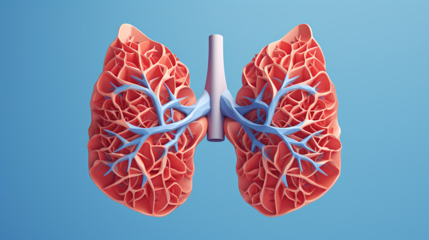 Lungs in 3d on a blue background Lungs in 3d on a blue background, human lungs image
