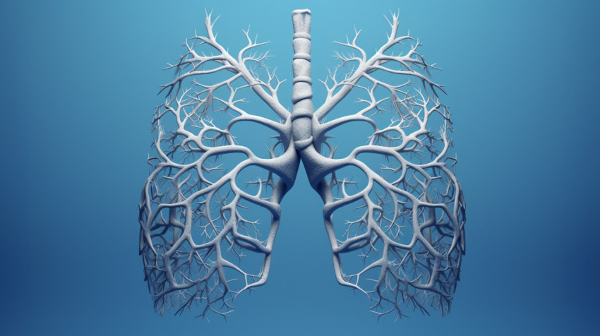 The human lungs are shown on blue background The human lungs are shown on blue background, human lungs image