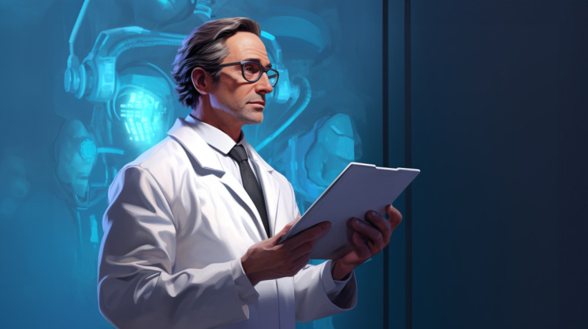 Image of a human doctor holding up a tablet computer Image of a human doctor holding up a tablet computer, medical images stock