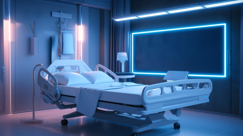 Blood pressure monitor in hospital bed Blood pressure monitor in hospital bed, medical images stock