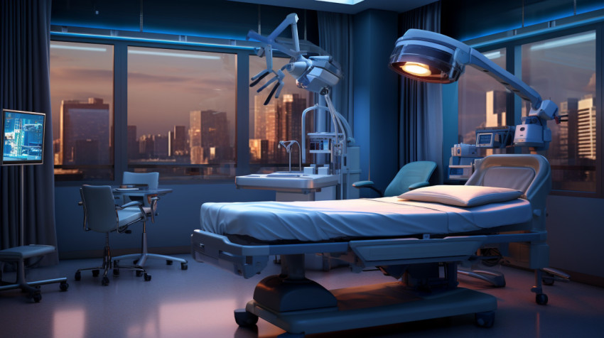 Patient on operating table Patient on operating table, medical images stock