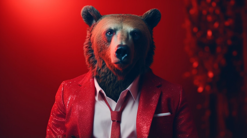 a man dressed in a red suit
