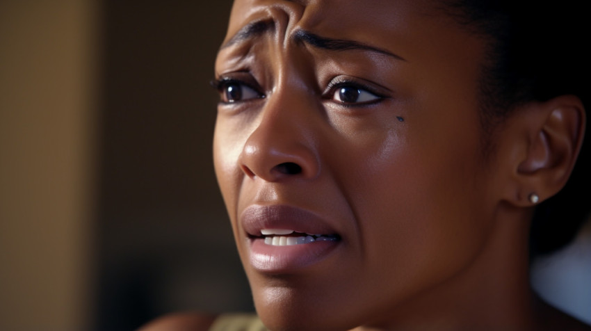 Close up of a sad african women Close up of a sad african women