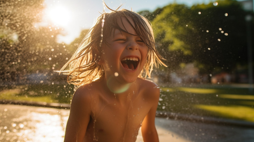 Joyful child playing in park Joyful child playing in park, mental health