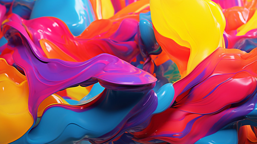 Brightly colored liquids swirl in the air Brightly colored liquids swirl in the air